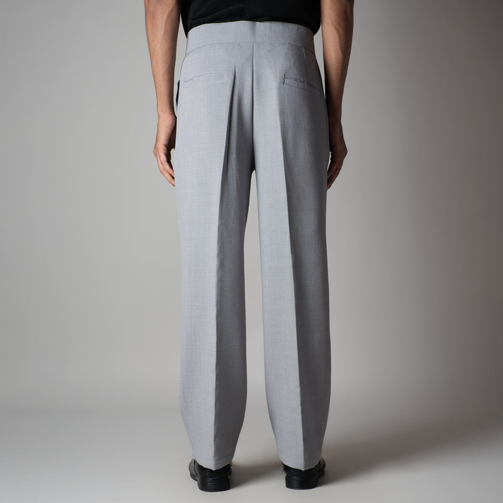 MOON GREY SINGLE BUTTON TROUSER