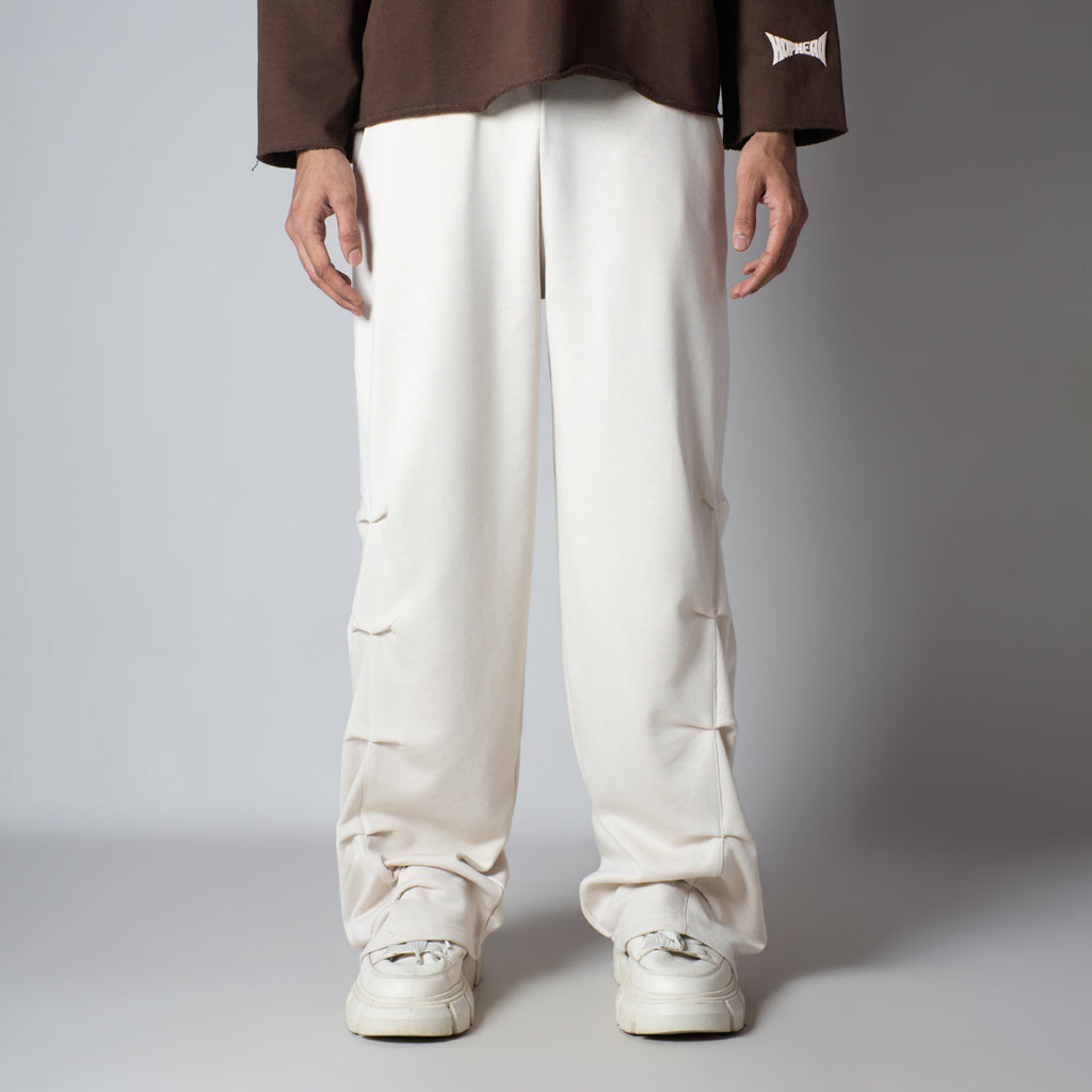 IVORY FIVE TUCKS SWEATPANTS