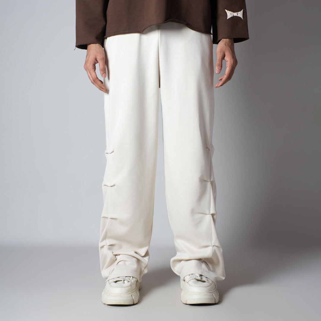 IVORY FIVE TUCKS SWEATPANTS