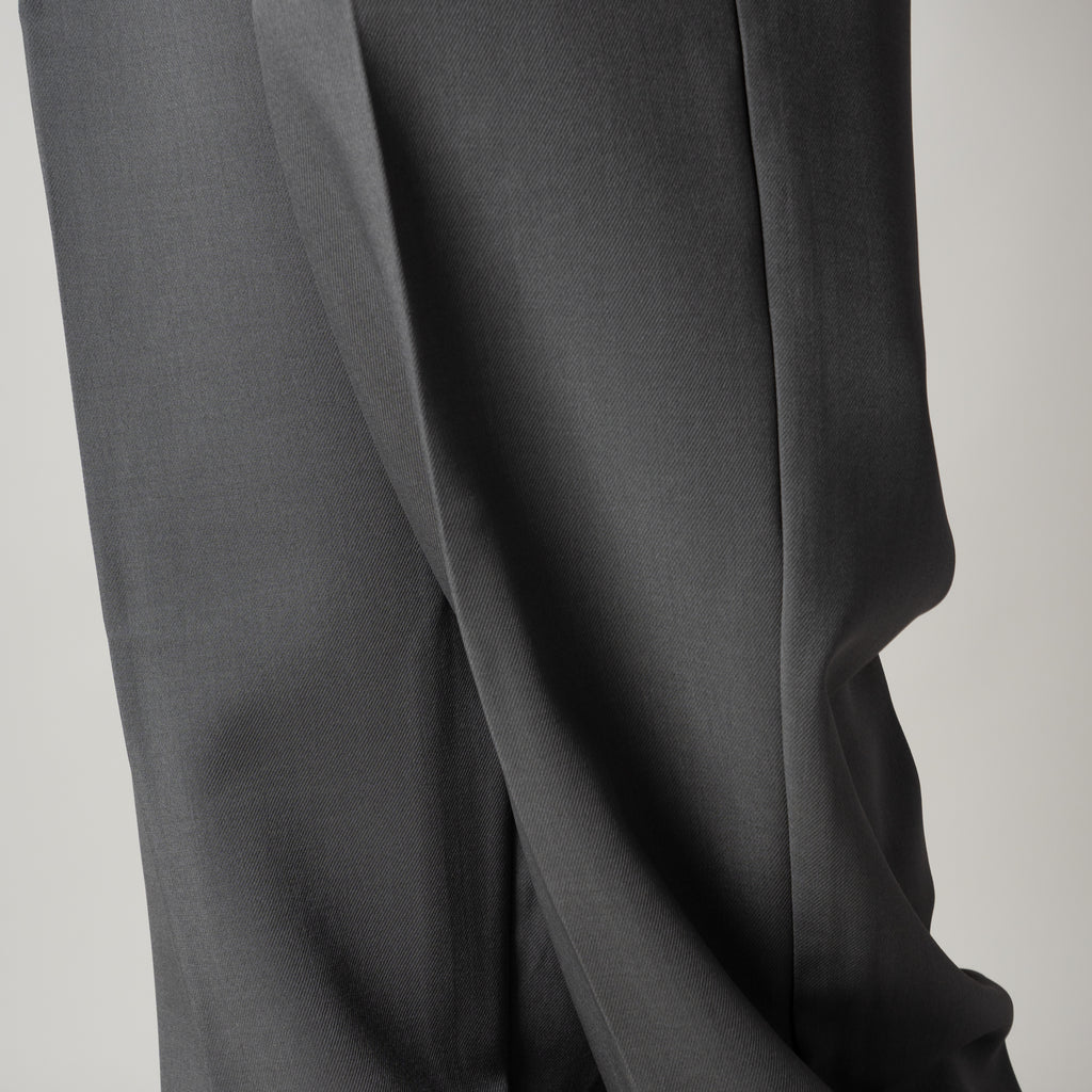 CHARCOAL DOUBLE PLEAT STRAIGHT FIT TROUSER