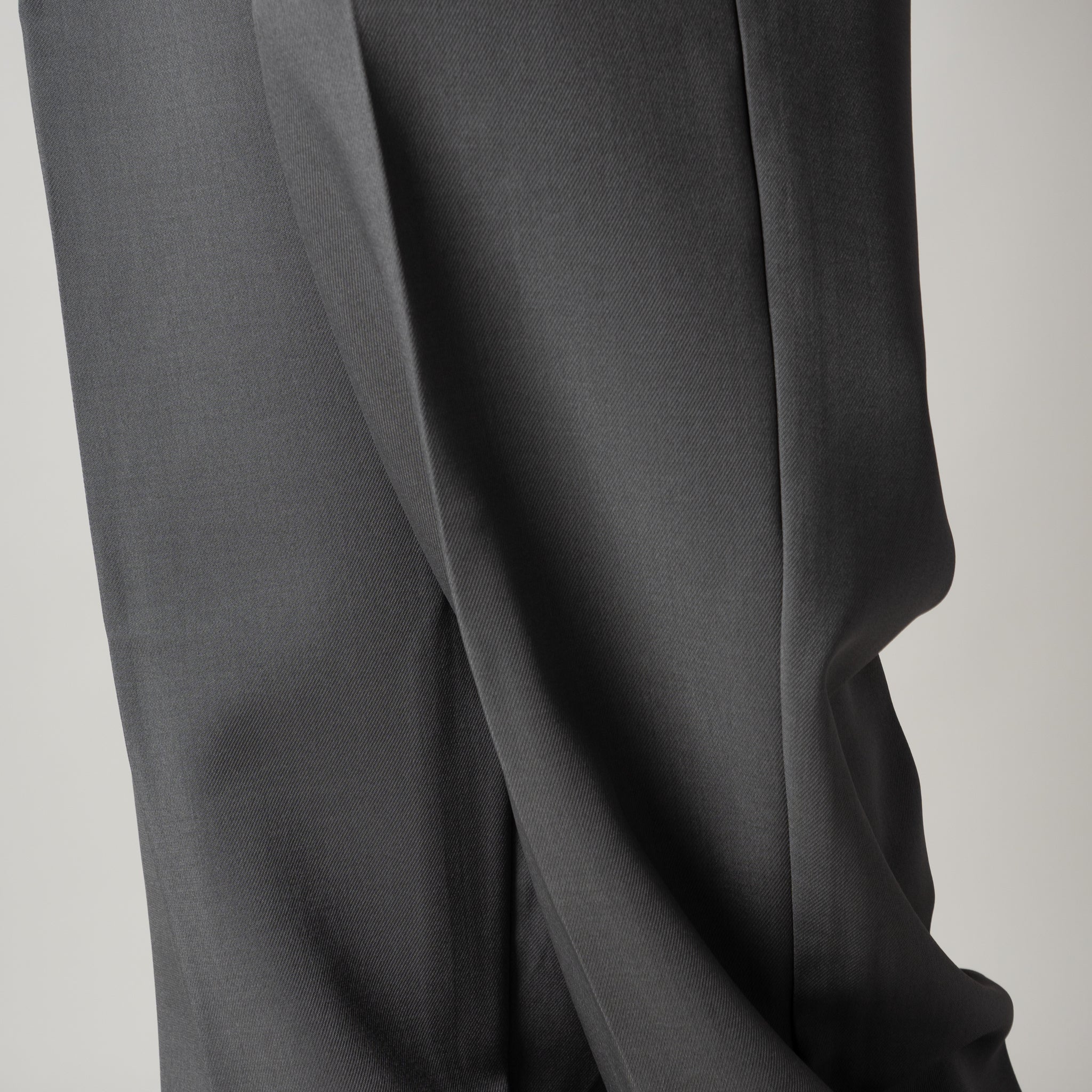 CHARCOAL DOUBLE PLEAT STRAIGHT FIT TROUSER