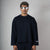 NAVY RAW EDGE SWEATSHIRT