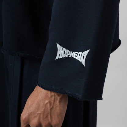 NAVY RAW EDGE SWEATSHIRT