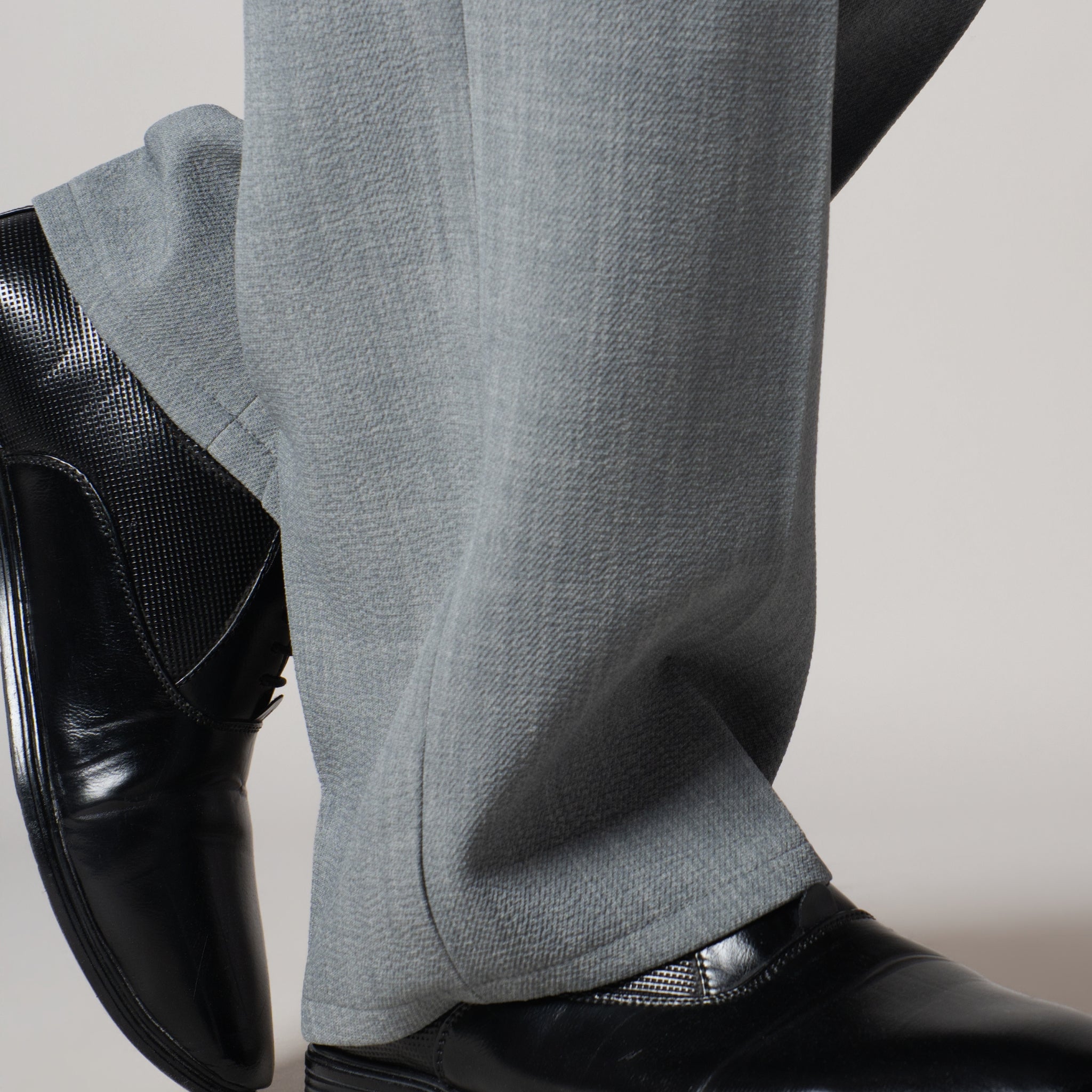 SILVER GREY DOUBLE FLAP TROUSER