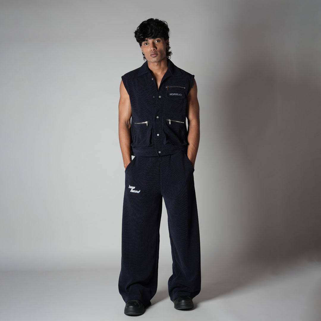 NAVY KNITDRIP UTILITY JACKET