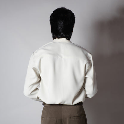 IVORY CHINESE COLLAR SHIRT