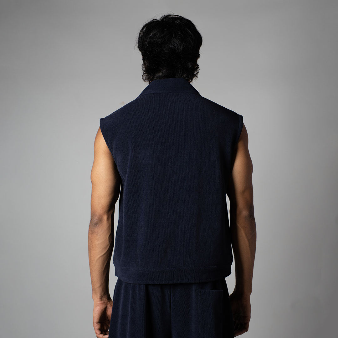 NAVY KNITDRIP UTILITY JACKET