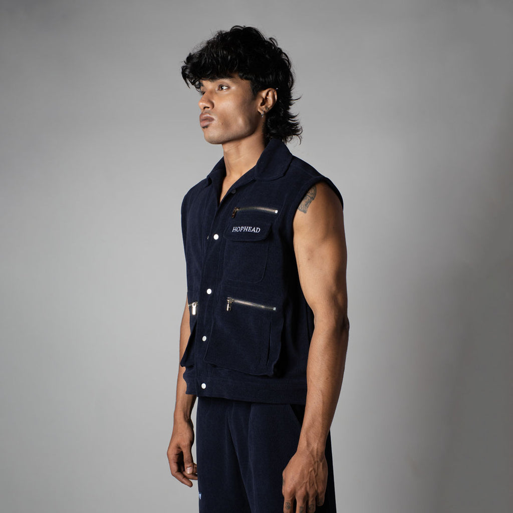 NAVY KNITDRIP UTILITY JACKET