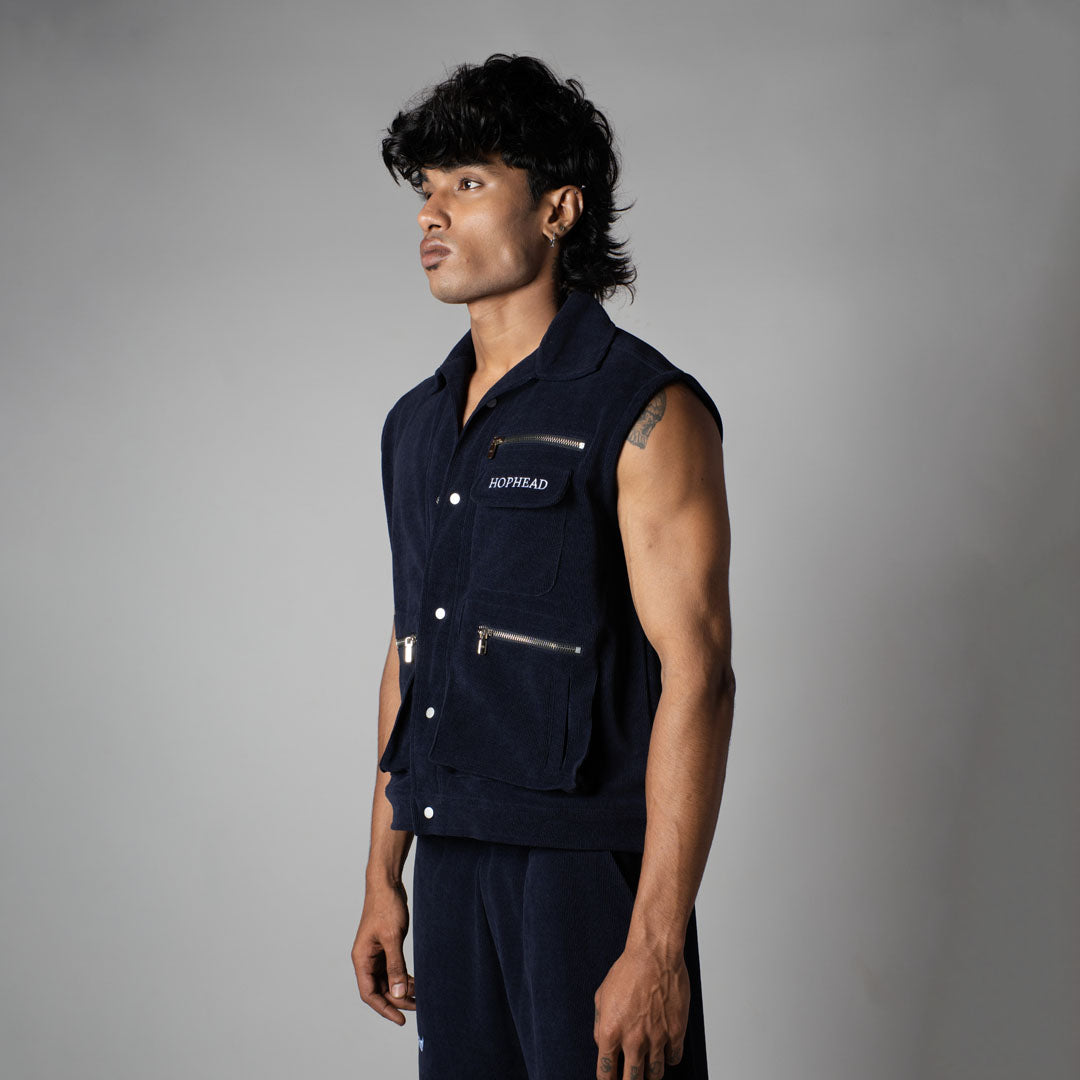 NAVY KNITDRIP UTILITY JACKET