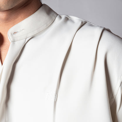IVORY CHINESE COLLAR SHIRT