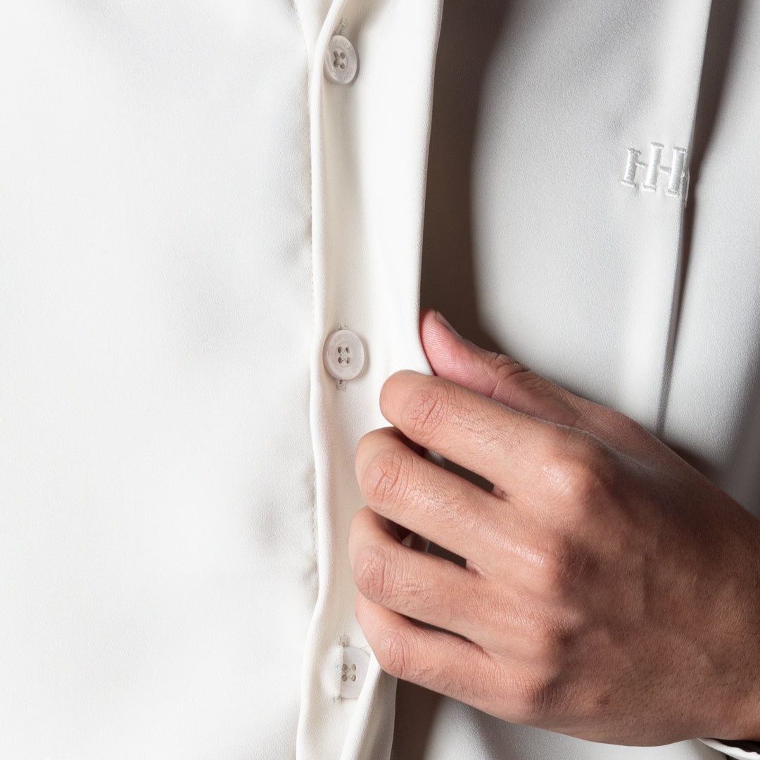 IVORY CHINESE COLLAR SHIRT