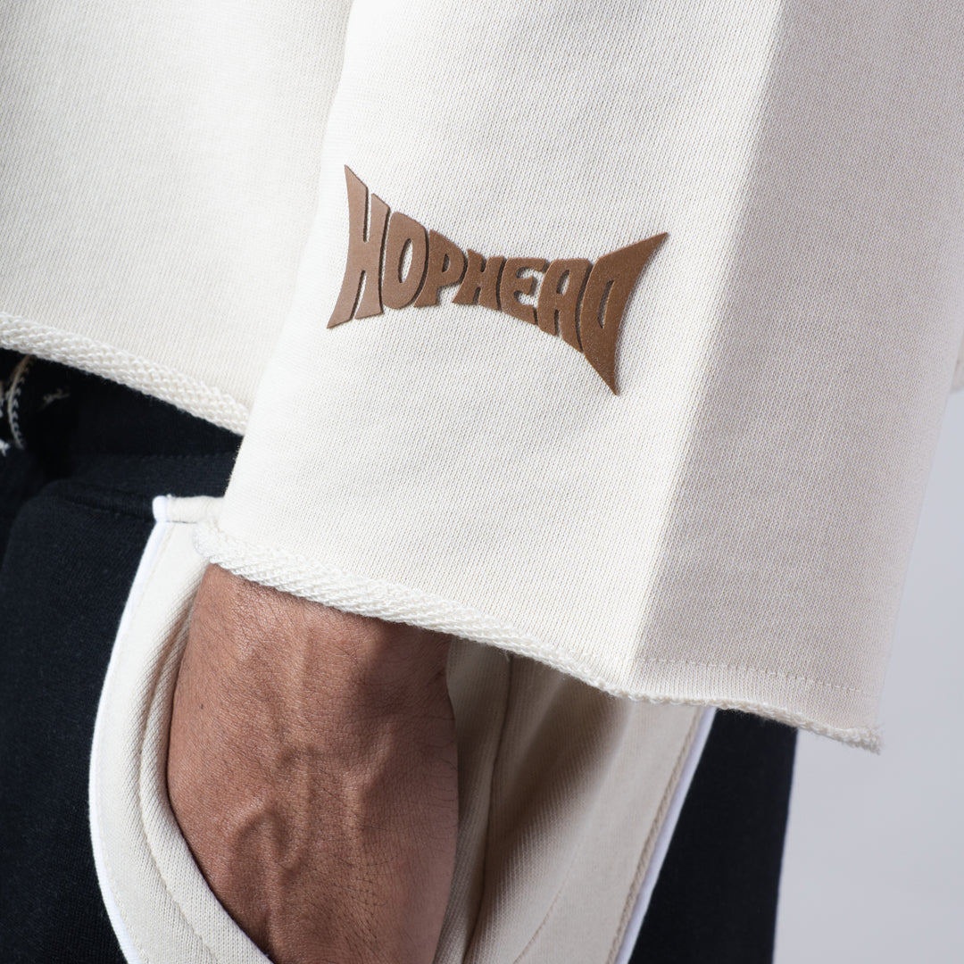IVORY RAW EDGE SWEATSHIRT