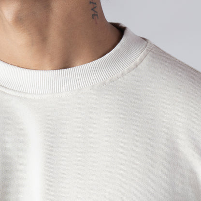 IVORY RAW EDGE SWEATSHIRT