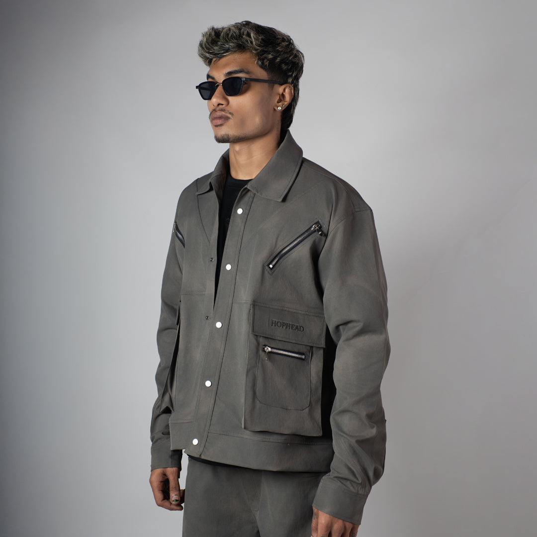 GREY CLOUDRIP POCKET JACKET