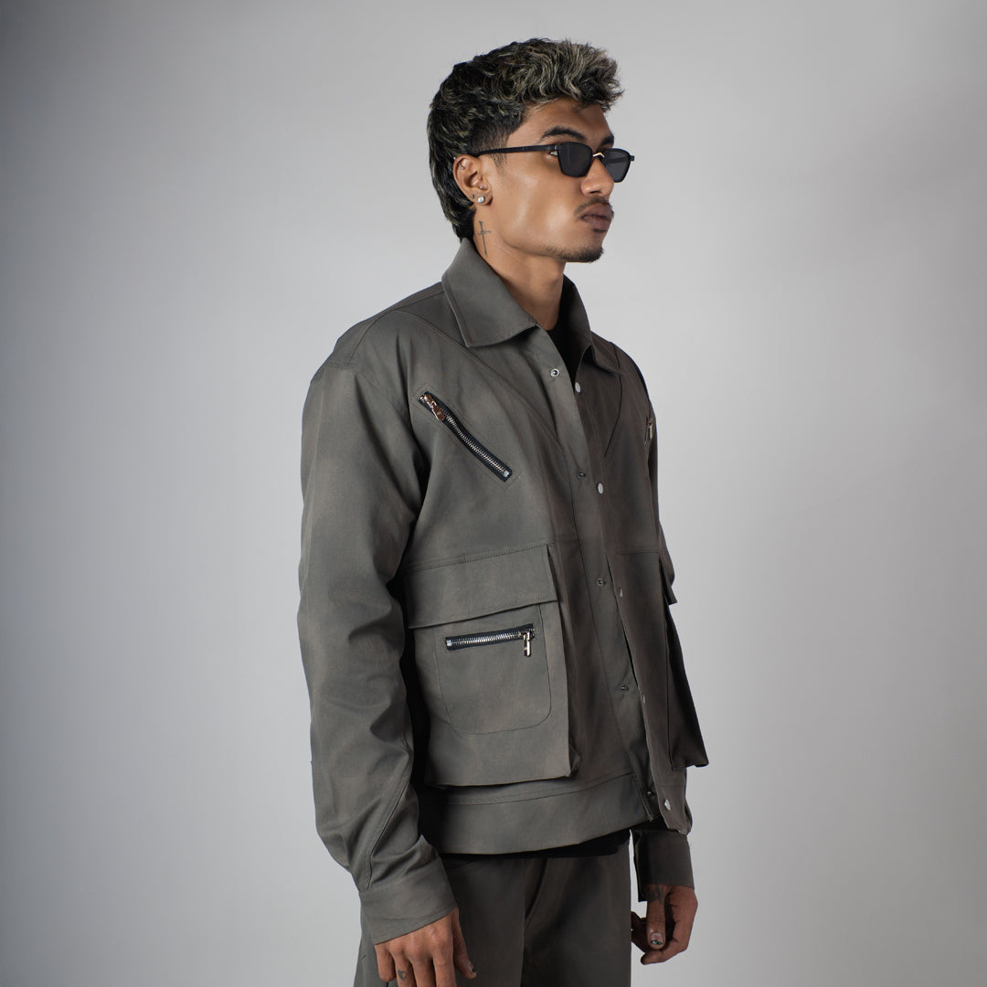 GREY CLOUDRIP POCKET JACKET