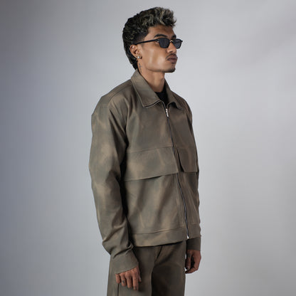 BROWN CLOUDRIP ZIPPER JACKET