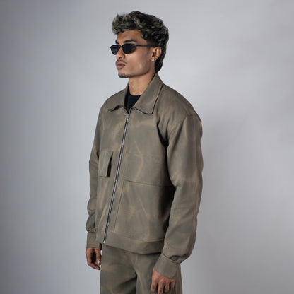 BROWN CLOUDRIP ZIPPER JACKET