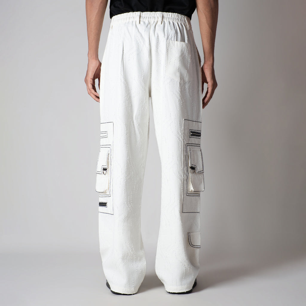 WHITE POCKET DENIM CARGO