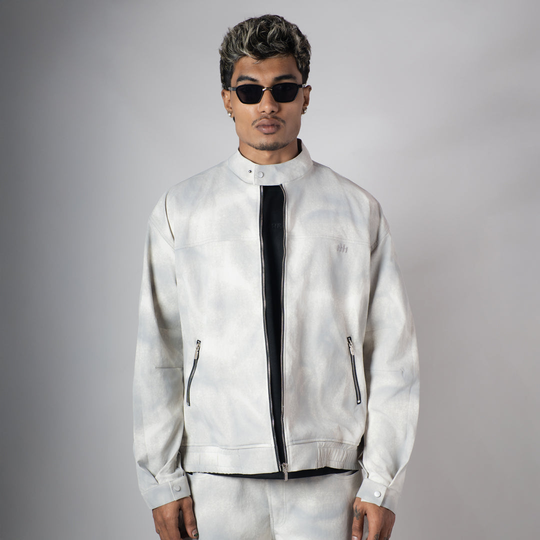 WHITE CLOUDRIP ZIPPER JACKET