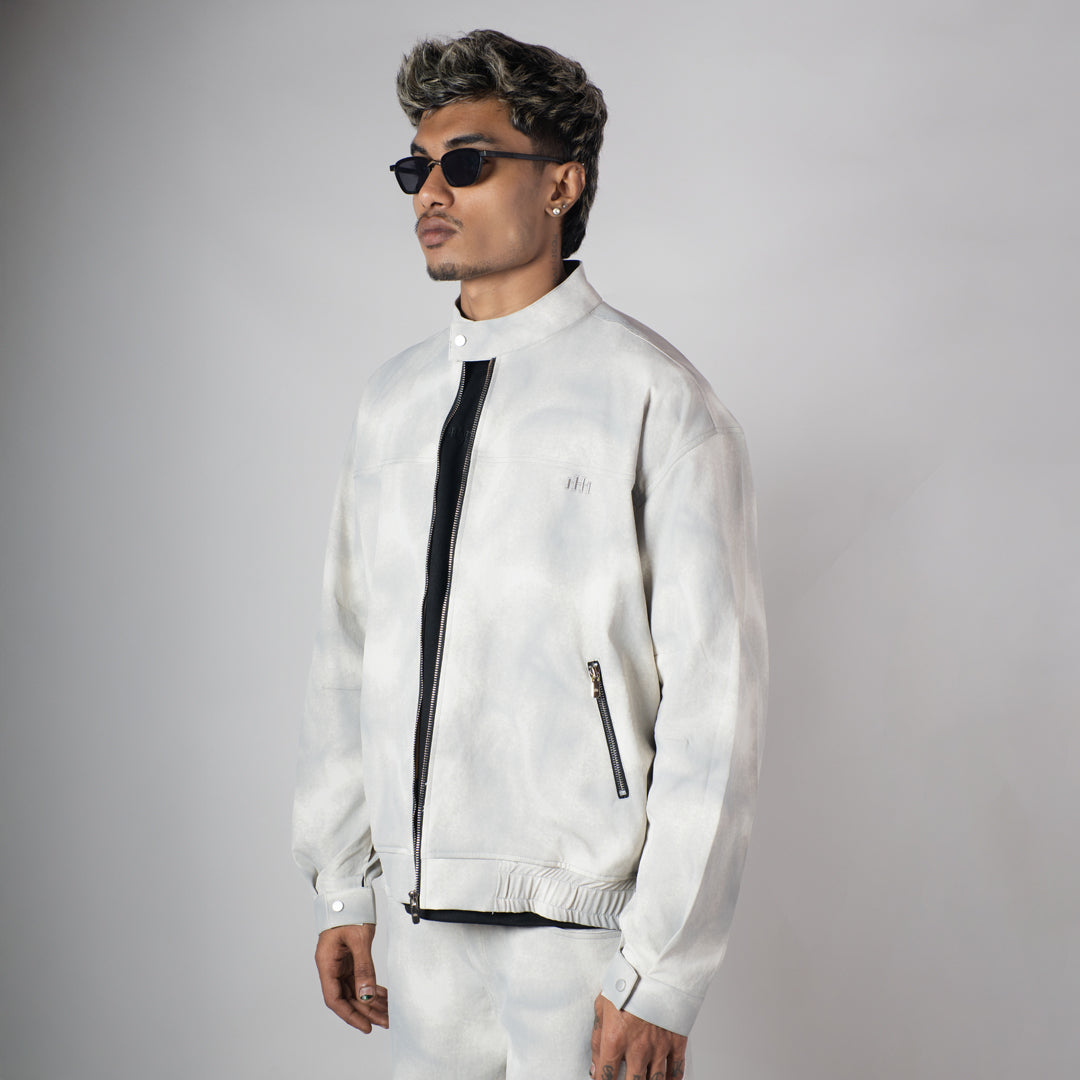 WHITE CLOUDRIP ZIPPER JACKET