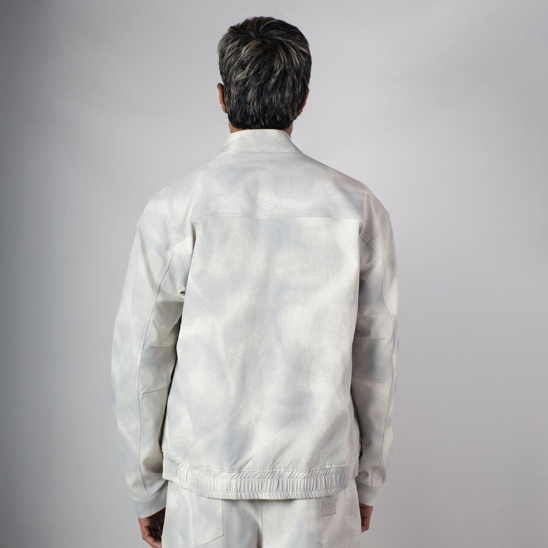 WHITE CLOUDRIP ZIPPER JACKET