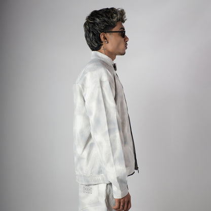 WHITE CLOUDRIP ZIPPER JACKET