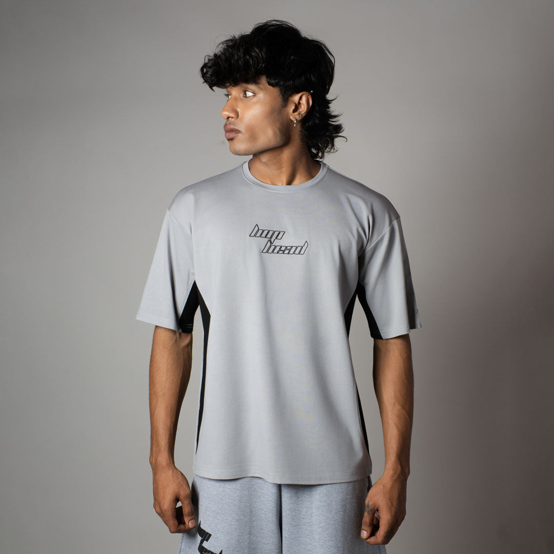 GREY SPLITPANEL T-SHIRT