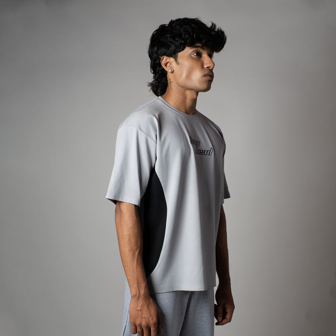 GREY SPLITPANEL T-SHIRT