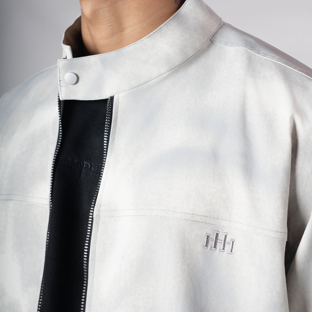 WHITE CLOUDRIP ZIPPER JACKET