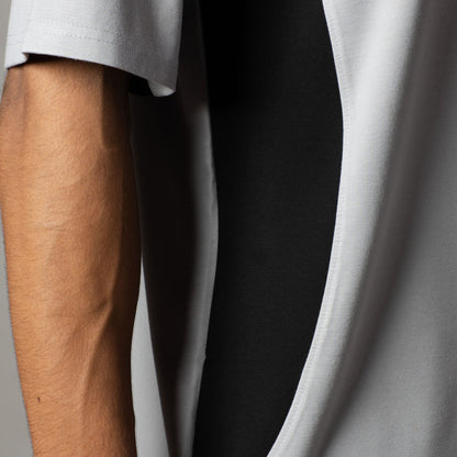 GREY SPLITPANEL T-SHIRT