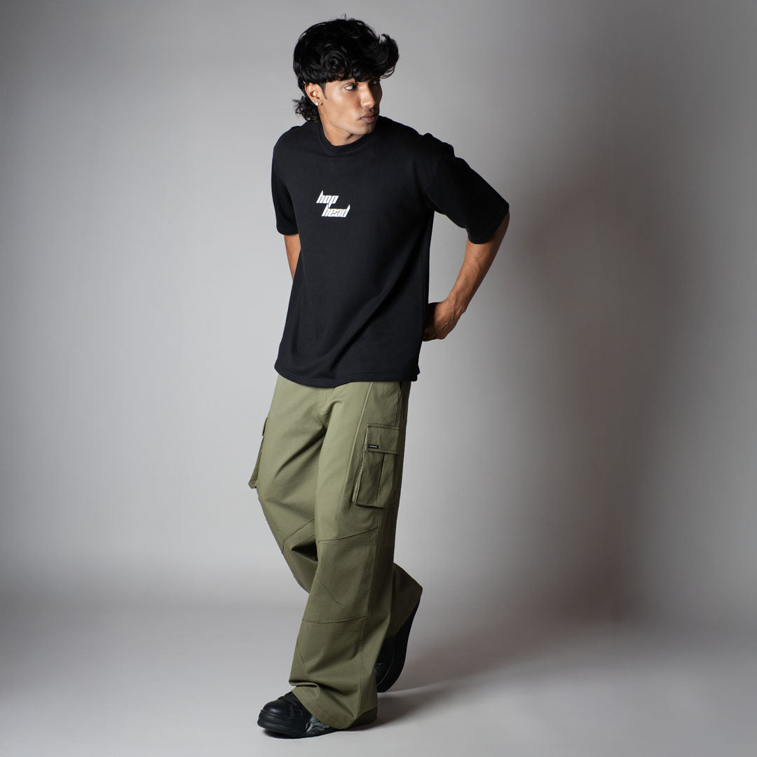 OLIVE TUCKS COTTON CARGO