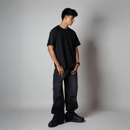 BLACK CREW NECK T-SHIRT