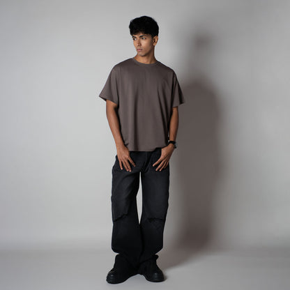 GREY CREW NECK T-SHIRT