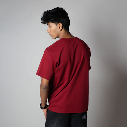 MAROON CREW NECK BASIC T-SHIRT