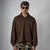 BROWN HALF-ZIPUP PULLOVER POLO