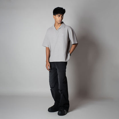 GREY TEXTURED POLO