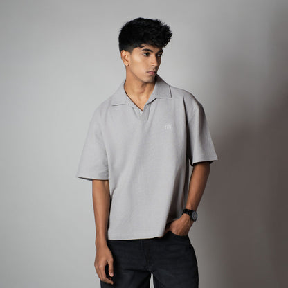 GREY TEXTURED POLO