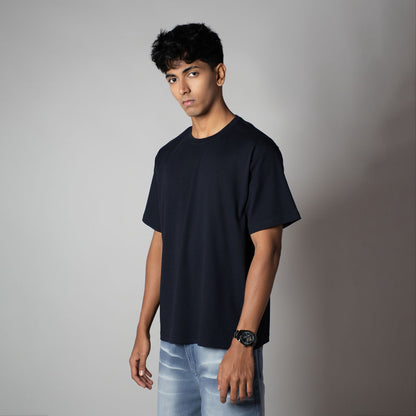 NAVY CREW NECK T-SHIRT