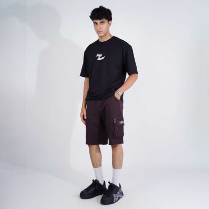 COFFEE POCKET ON POCKET OVERSIZED SHORTS