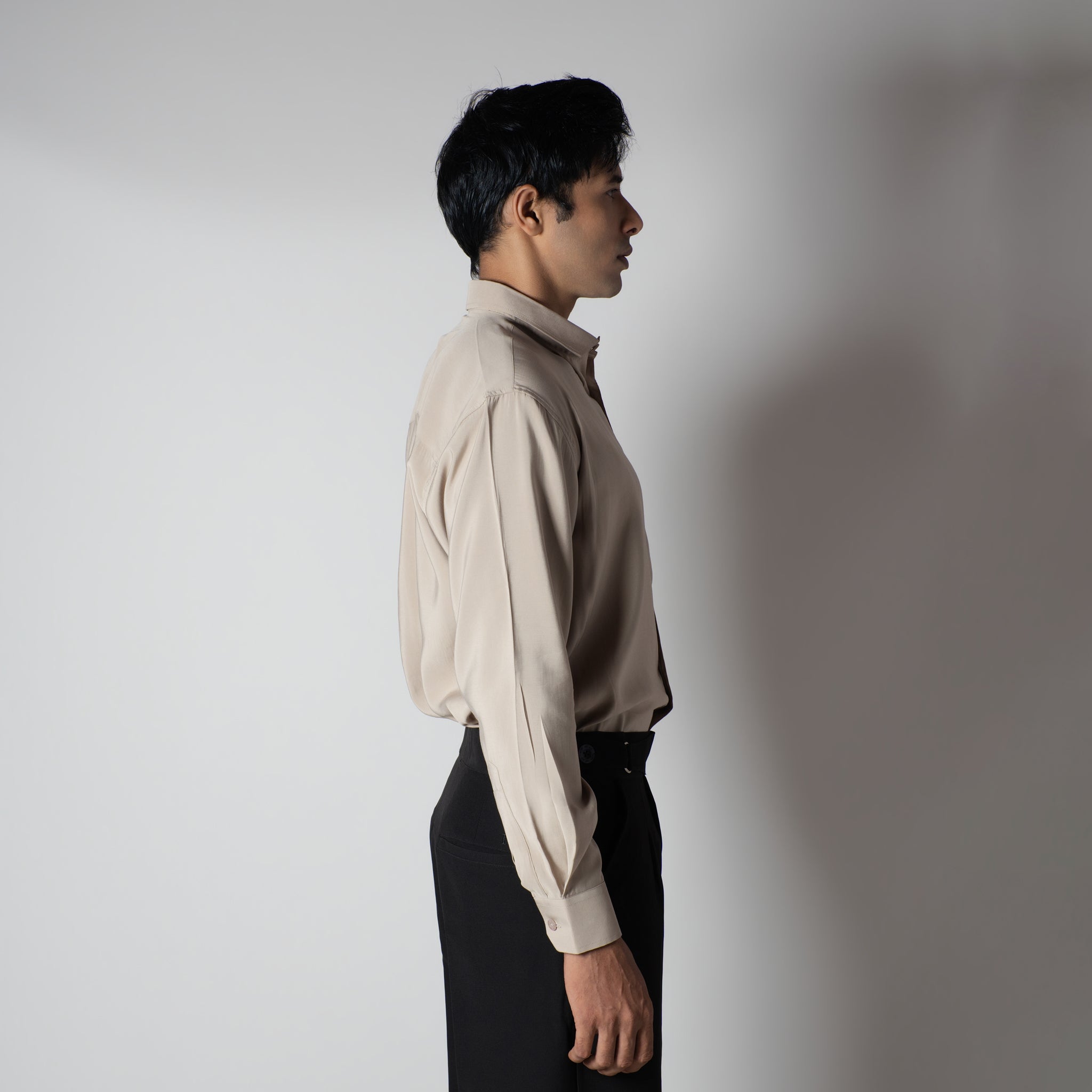 BEIGE ESSENTIAL SUEDE LUXE SHIRT
