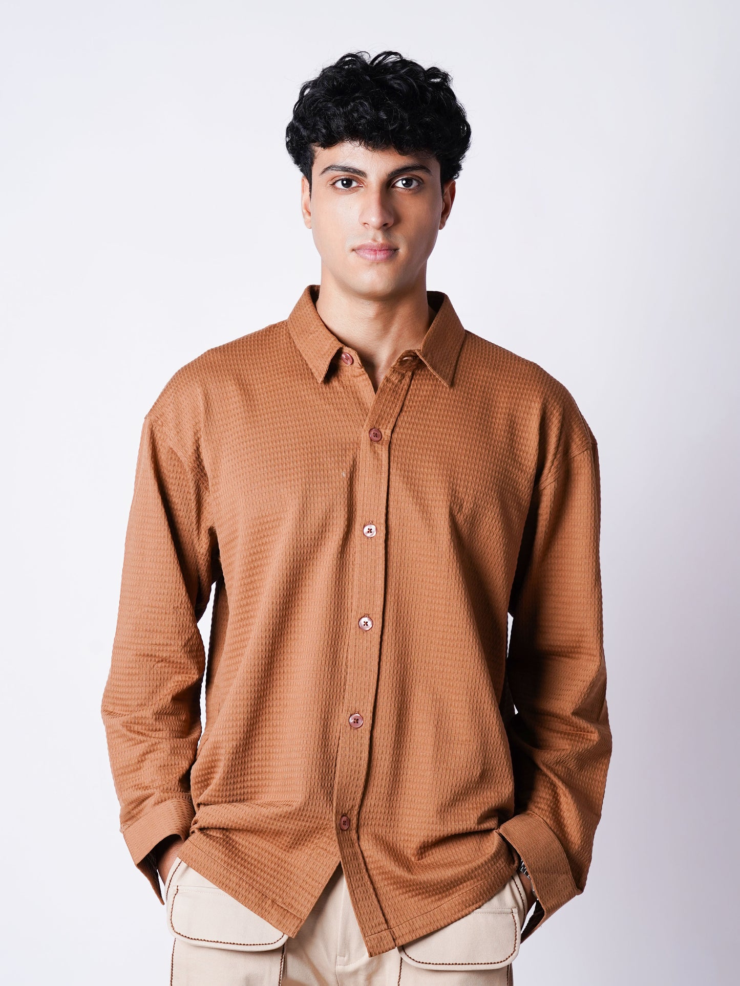 BROWN CLASSIC FULL SLEEVE SHIRT