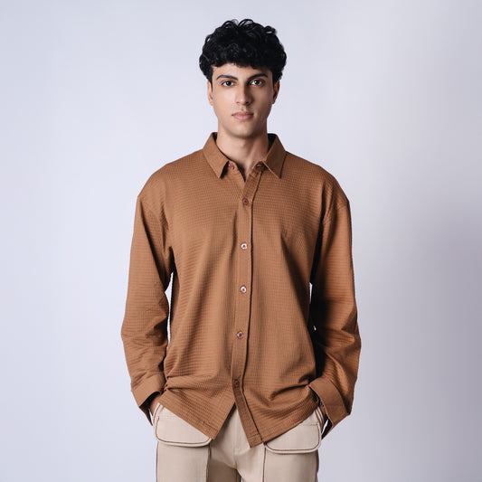 BROWN CLASSIC FULL SLEEVE SHIRT