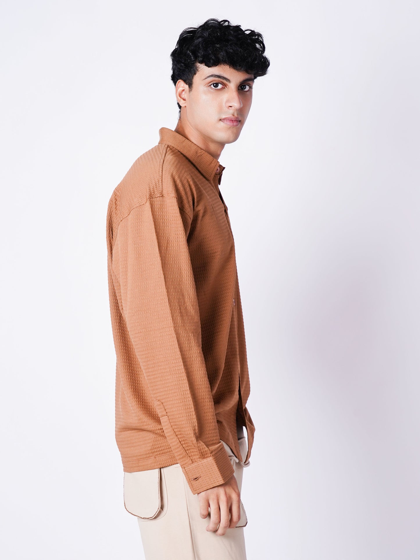 BROWN CLASSIC FULL SLEEVE SHIRT