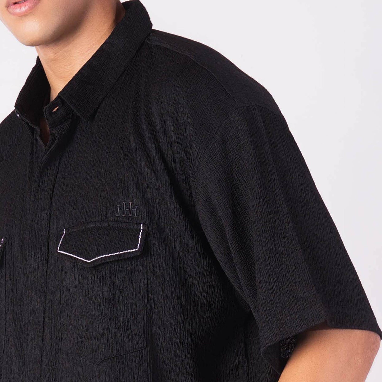 BLACK CRINKLE CO-ORD SET