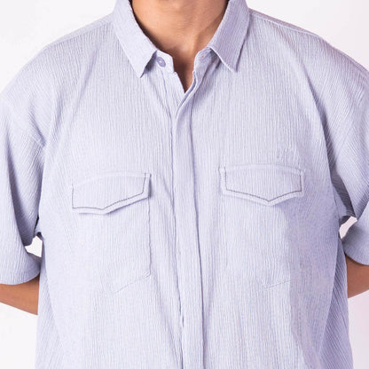 SILVER GREY CRINKLE CO-ORD SET