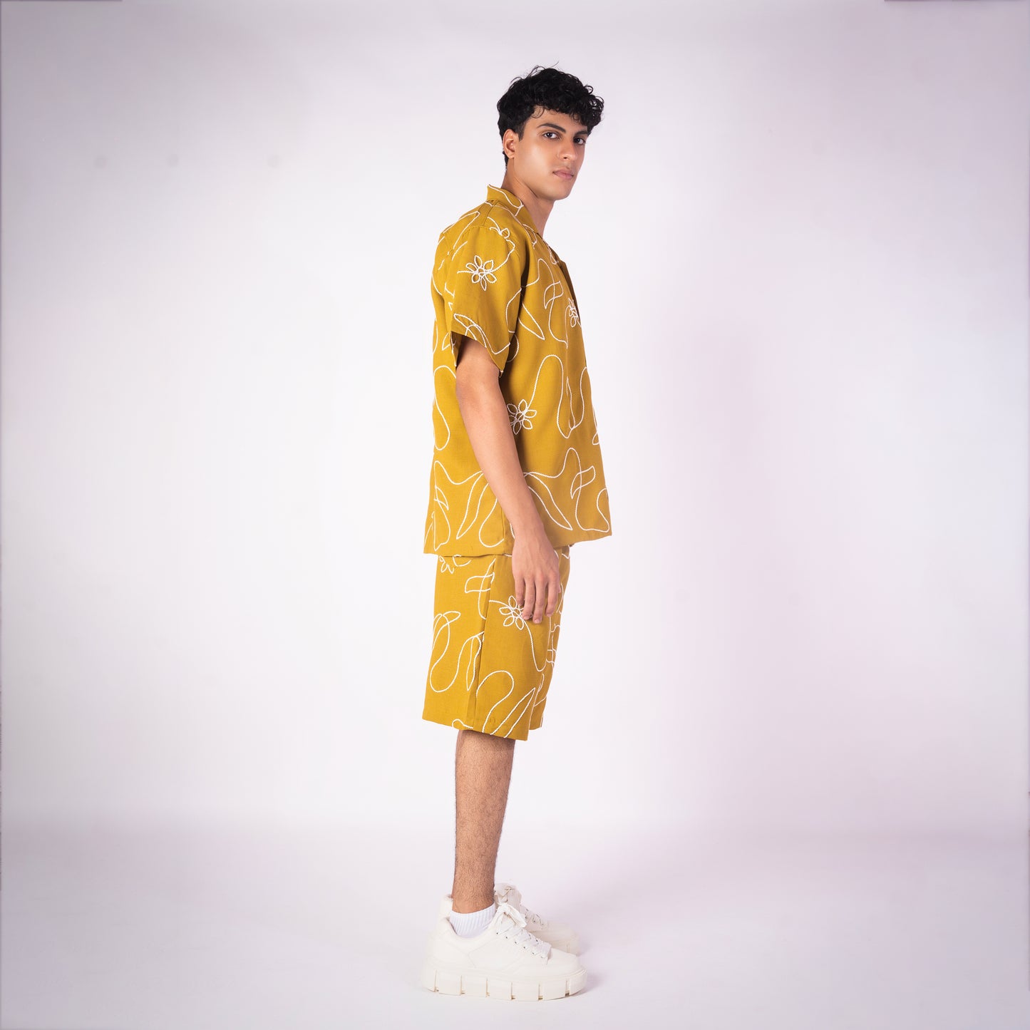 MUSTARD EMBROIDERED CO-ORD SET