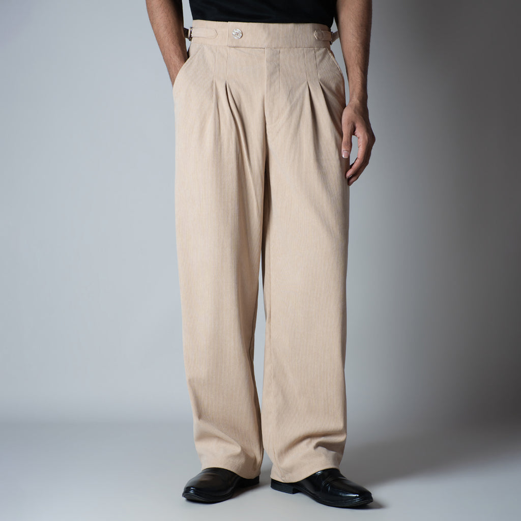 SAND CORDUROY FORMAL TROUSER