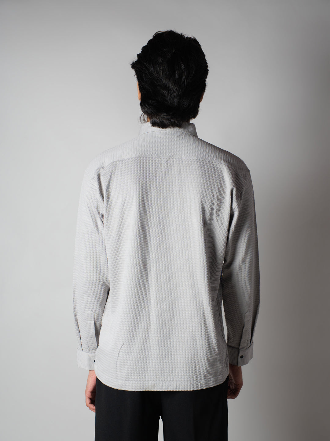 Light Grey Waffle Double Pocket Shirt