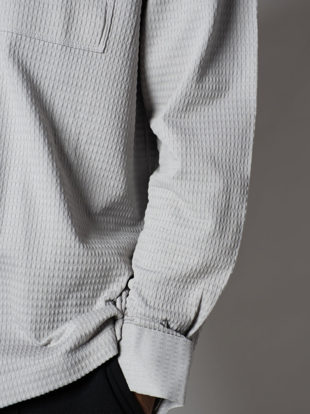 Light Grey Waffle Double Pocket Shirt
