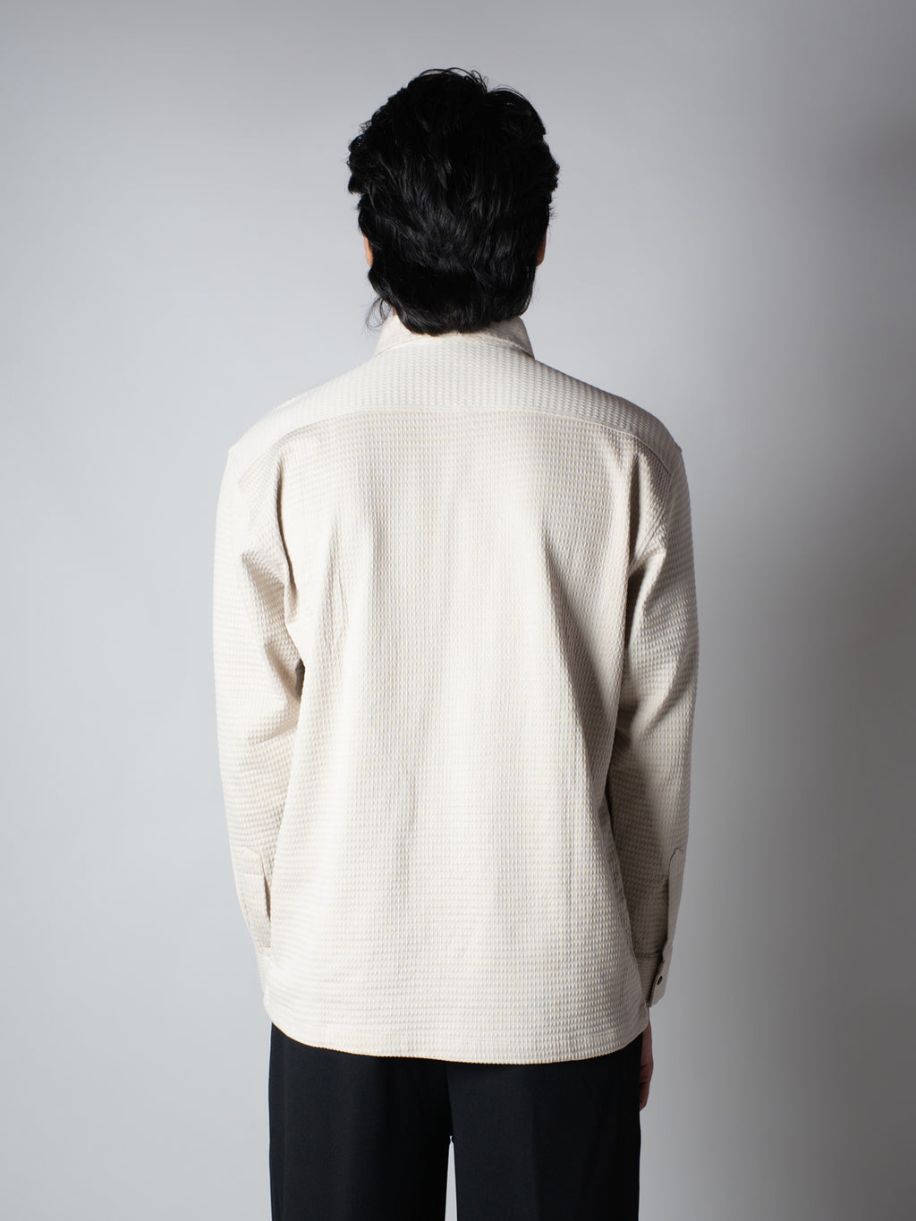 Beige Waffle Double Pocket Shirt